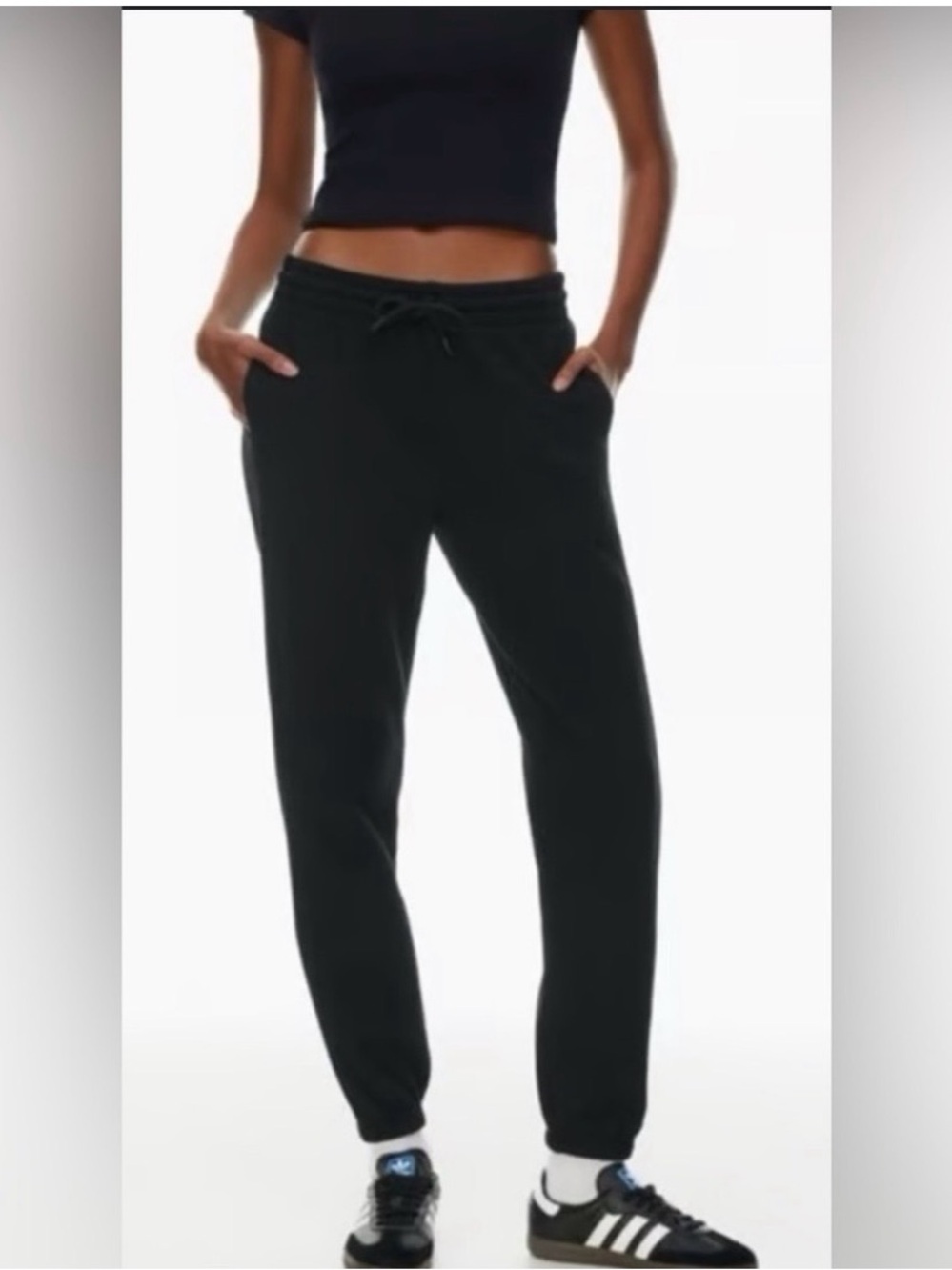 🍭$10Gift😍TNA  LA Cotton Black Drawstring Jogger Pants